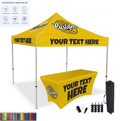 10' x 10' Commercial Hex Aluminum Frame Tent Kit W/ Table Cover