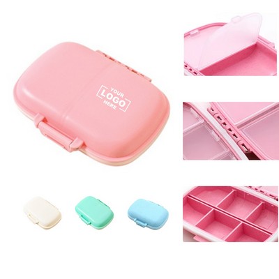 Portable Medicine Storage Box with 8 Grids, Featuring a Sealed and Moisture-Proof Design