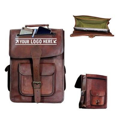 Vintage Leather Laptop Backpack