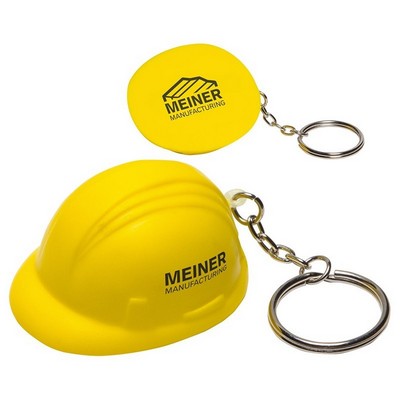 Squishy Hard Hat Stress Ball with Key Tag