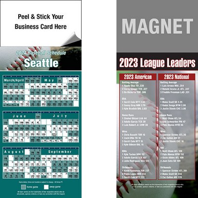 Peel and Stick Seattle Pro Baseball Schedule Magnet (3 1/2"x8 1/2")