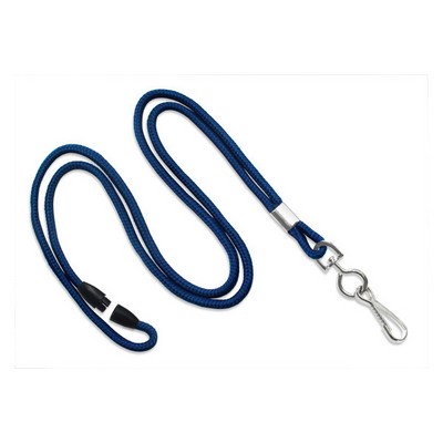 1/8" Breakaway Blank Lanyard w/Swivel Hook (Navy Blue)