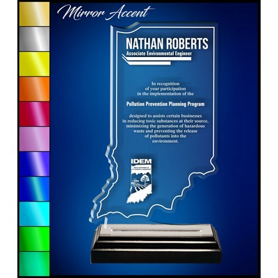 6" Indiana Clear Acrylic Award with Mirror Accent