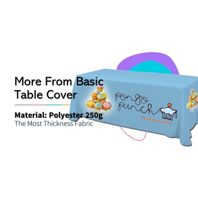 Heavy Duty Tablecloth FITTED 4 Side 6ft WRINKLE FREE