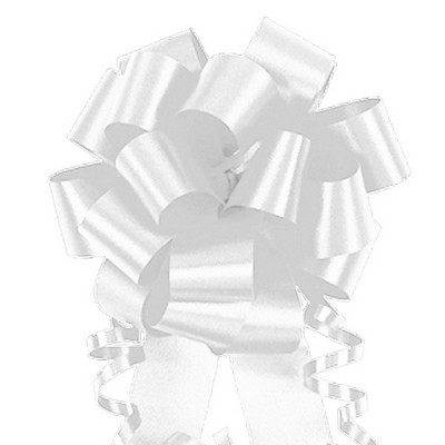 Flora Satin Perfect Bow, 4'', White