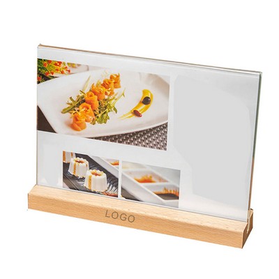 6'' x 4''H Table Tent W/ Wood Frame Base