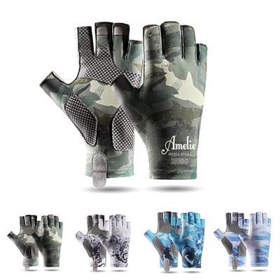 Sun Protection Fishing Fingerless Gloves
