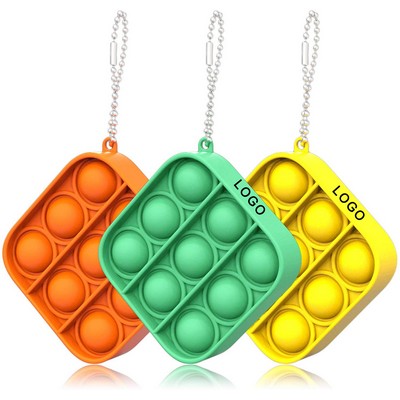 Mini Push Pop Stress Reliever Bubble Squeeze Keychain