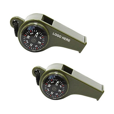 3 in 1 Compass Thermometer Emergency Survival Whistle