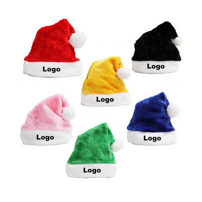 Adult Short Plush Christmas Hat Santa Hat