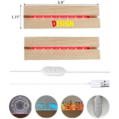Wooden LED Lighted Base Stand