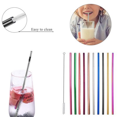 10.47 Inch Straight Metal Straw With Brush