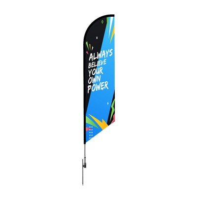 6ft Angled Feather Flag Banner - 2 Side Imprint