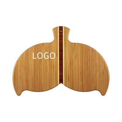 13" x 9" - Whale Tail Shaped Bamboo Serving and Cutting Board