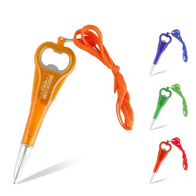 Pen Bottle Opener with Lanyard