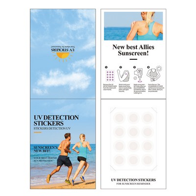 12 Pcs Sunburn Alert Sticker Waterproof Detection Reminder UV Stickers for Sunscreen