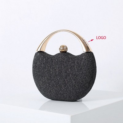 Arc-Shaped Handle Evening Clutch Bag