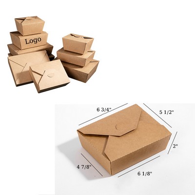36oz Compostable Food Take Out Disposable Microwaveable Paper ToGo Natural Kraft Cardboard Lunch Box