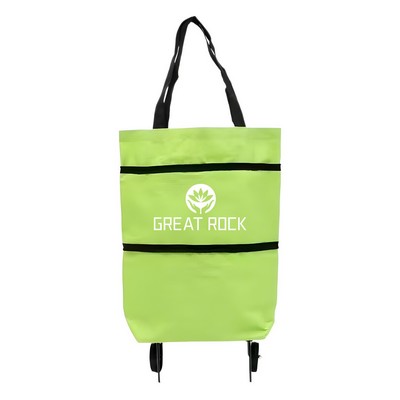 2 in 1 Lightweight Collapsible Shopping Cart Travel Bag for Women or Men