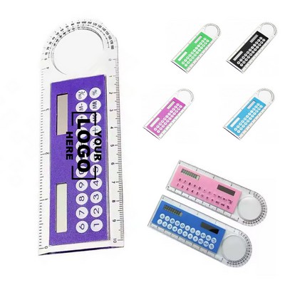 Mini Transparent Solar-Powered Ruler Calculator