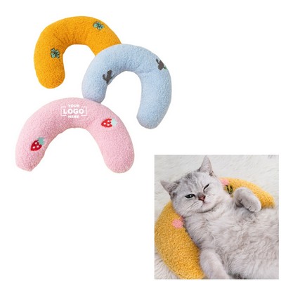 Ultra Soft Fluffy Pet Calming Sleeping Improve U-Shaped Pillow