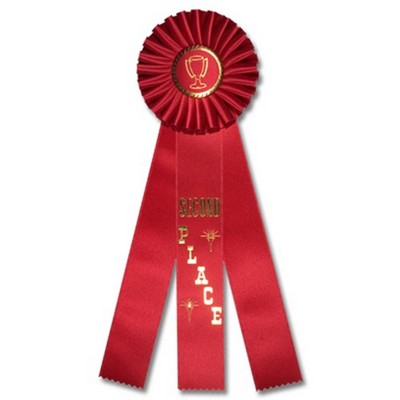 16" Stock Rosettes/Trophy Cup On Medallion - 2ND PLACE