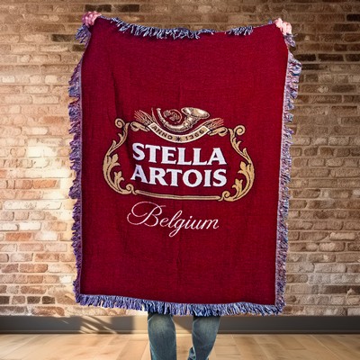 Custom CottonWeave™ Tapestry Throw Blanket, USA-made. Size M.