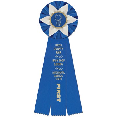 1" Ewell 3 Streamer Rosette Ribbon