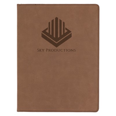 9½" x 12" Leatherette Dark Brown Portfolio