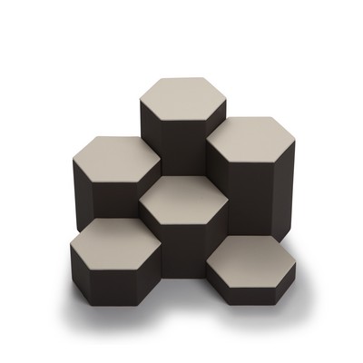 Leatherette 6 Pcs Hexagon Risers