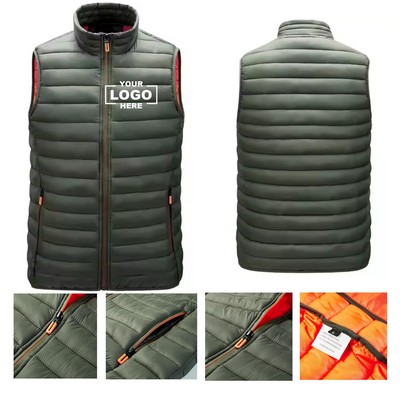 Personalized Men's Windproof Down Jacket Vest for Winter, Ensuring Warmth(Free Shipping)