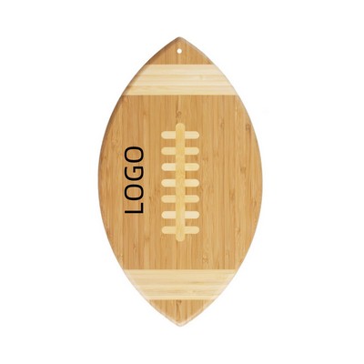 Football Shaped Bamboo Wood Cutting Board and Charcuterie Board