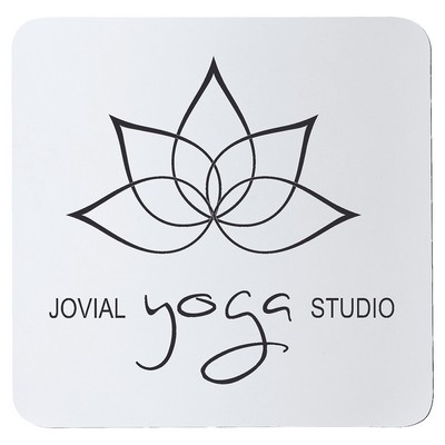 3.75" x 3.75" Square White/Black Silicone Coaster