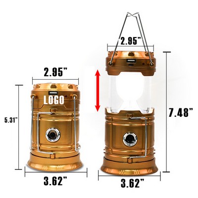 Solar Bright Lantern ABS LED Light Collapsible Portable LED Camping Lantern