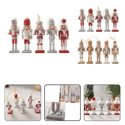 Wooden Nutcracker Christmas Ornament Set