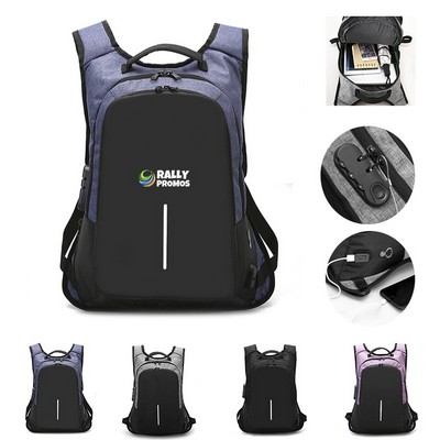 Anti Theft College Student Backpack with USB Port