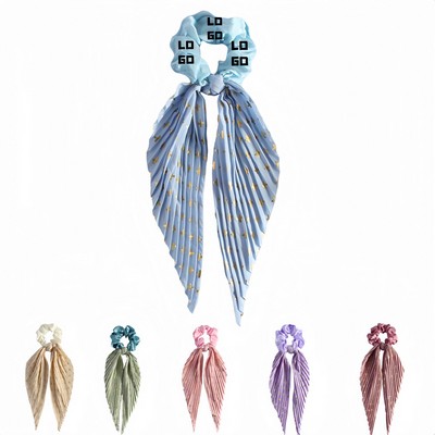 Full-Color Bow Hair Scrunchies