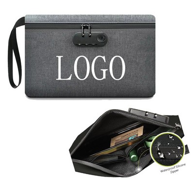 Custom Water Resistant Oxford Smell Proof Bags w/Combination Lock 11"x6.7"