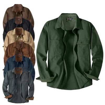 Men'S Cotton Cargo Shirts Are Loose And Comfortable
