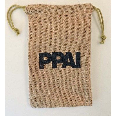 6"x10" Colored Jute/Burlap Drawstring Bag