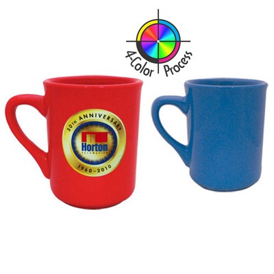 8.5 Oz. Ocean Blue Vitrified Tall Restaurant Mug (4 Color Process)