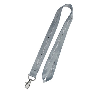 1" Gray Silver Nylon Lanyards (20 Mil)