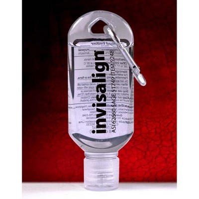 "SanGo L" 1.8 oz Hand Sanitizer Antibacterial Gel in Flip-Top Bottle with Carabiner