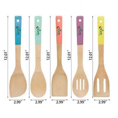 Multi-Color Bamboo Utensils Wooden Spoons