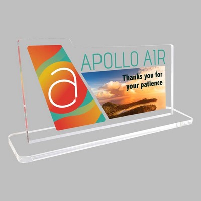 Clear Desk Plaque- Full color- with slotted base