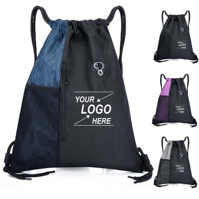 Adjustable Drawstring Backpack: Ideal Sports Gym Bag with Ventilated Mesh Pocket(Free Shipping)