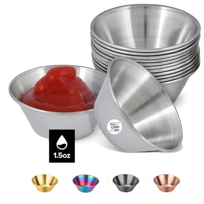 1.5 oz Stainless Steel Individual Portion Dipping Sauce Cups.