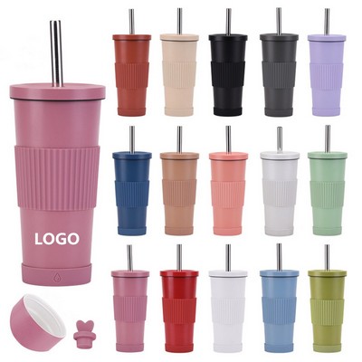 24oz Insulated Coffee Mug Tumbler with Lid and Straw(Free Shipping)
