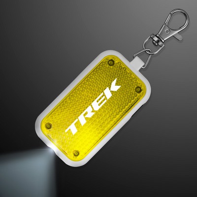 Clip-On Light Yellow Safety Blinkers, Keychain Flashlight - Domestic Print