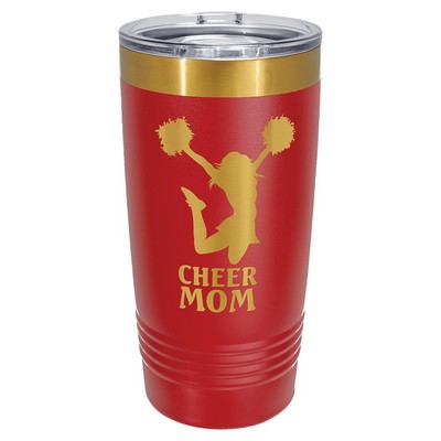 PC 20 oz.Red/Bright Gold ION-Plated Ringneck Tumbler